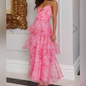 Hello Molly Pink Tiered Dress